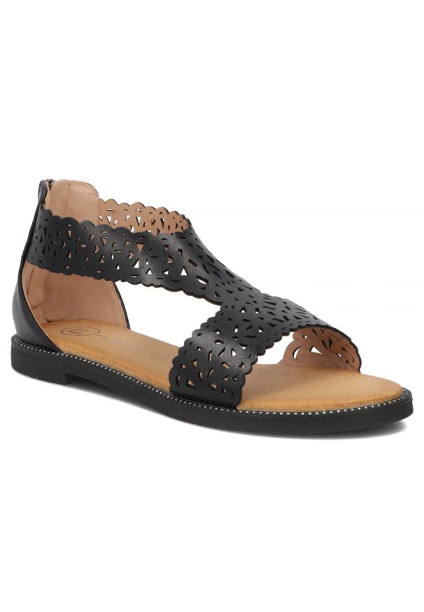 Sandały damskie ażurowe czarne Filippo DS7889. Kolor: czarny. Materiał: skóra ekologiczna. Wzór: ażurowy. Sezon: lato