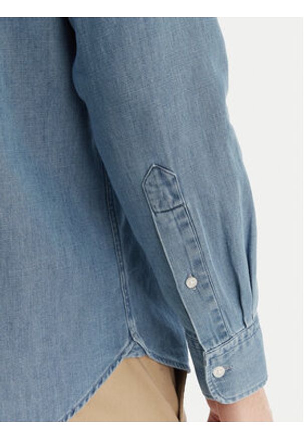 TOMMY HILFIGER - Tommy Hilfiger Koszula jeansowa MW0MW42431 Niebieski Regular Fit. Kolor: niebieski. Materiał: bawełna