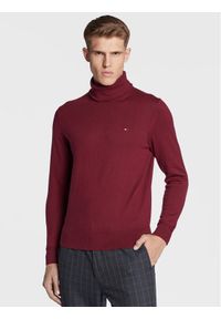 TOMMY HILFIGER - Tommy Hilfiger Golf Pima MW0MW28048 Bordowy Regular Fit. Typ kołnierza: golf. Kolor: czerwony. Materiał: bawełna #1