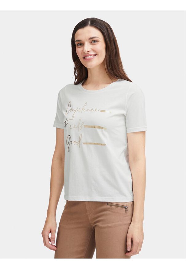 Fransa T-Shirt 20613424 Biały Regular Fit. Kolor: biały. Materiał: bawełna