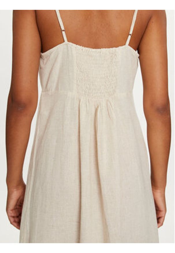 Vero Moda Sukienka letnia Agnete 10311860 Beżowy Regular Fit. Kolor: beżowy. Materiał: bawełna. Sezon: lato