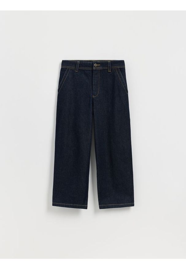 Reserved - Classic denim baggy - granatowy. Kolor: niebieski