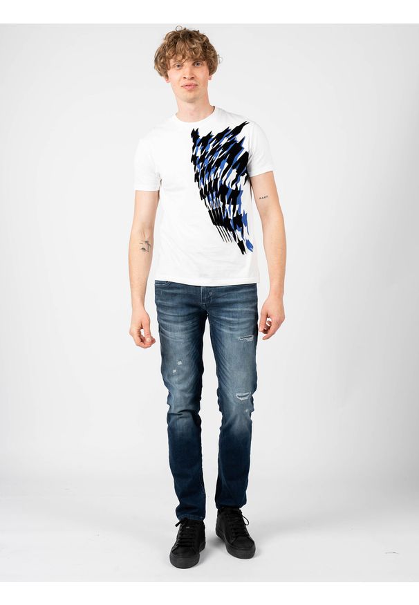 Les Hommes T-shirt | LF224306-0700-1007 | Grafic Print | Mężczyzna | Biały. Okazja: na co dzień. Kolor: biały. Materiał: bawełna. Wzór: nadruk. Styl: casual