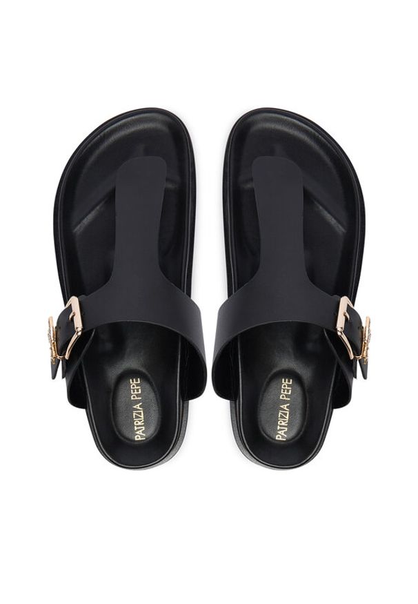 Patrizia Pepe Japonki PPJ405.31 Czarny. Kolor: czarny. Materiał: skóra