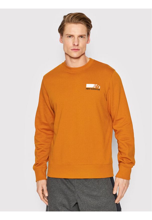 New Balance Bluza Crew MT13906 Pomarańczowy Regular Fit. Kolor: pomarańczowy. Materiał: bawełna