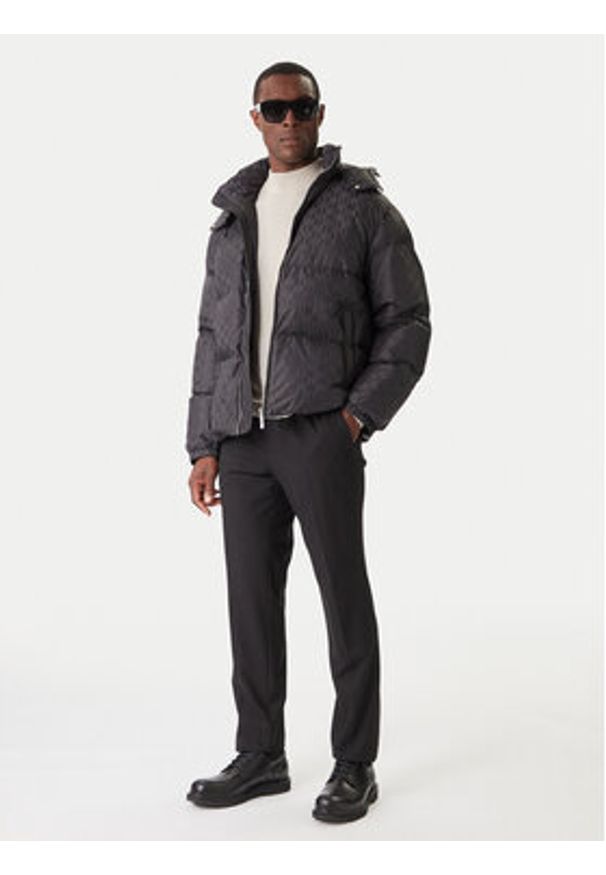 Karl Lagerfeld - KARL LAGERFELD Kurtka zimowa 505016 554504 Czarny Regular Fit. Typ kołnierza: dekolt w karo. Kolor: czarny. Materiał: syntetyk. Sezon: zima