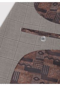 Pako Lorente - PAKO LORENTE – Brązowa marynarka garniturowa w kratkę. Kolor: brązowy. Materiał: poliester, elastan, wiskoza. Wzór: kratka #4