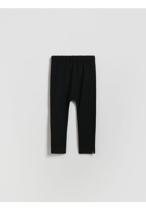 Reserved - Bawełniane legginsy - czarny. Kolor: czarny. Materiał: bawełna