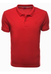 Ombre Clothing - Zestaw koszulek bawełnianych polo - mix 3-pak Z28 V8 - L. Typ kołnierza: polo. Kolor: czerwony. Materiał: bawełna. Wzór: haft #3