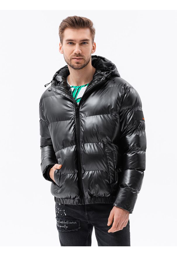 Czarna kurtka Ombre Clothing na zimę