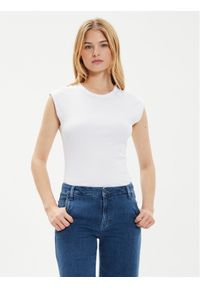 Brave Soul T-Shirt LTS-149LILYWH Biały Straight Fit. Kolor: biały. Materiał: bawełna