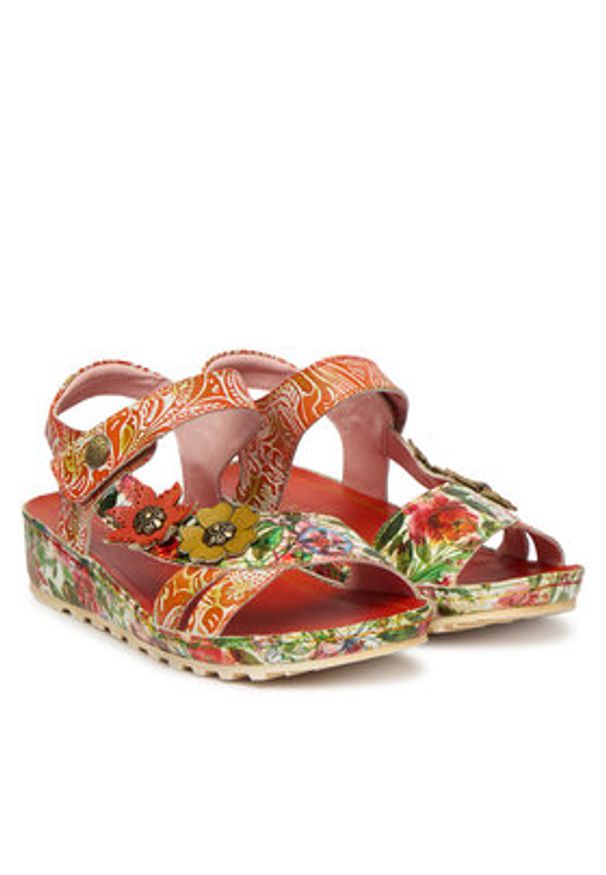 Laura Vita Sandały Brcyano 02 Czerwony. Kolor: czerwony. Materiał: skóra