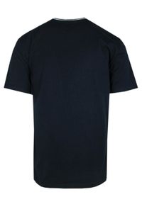 Jednokolorowa Męska Koszulka (T-Shirt) - Pako Jeans - Granatowa. Okazja: na co dzień. Kolor: niebieski. Materiał: bawełna. Styl: casual