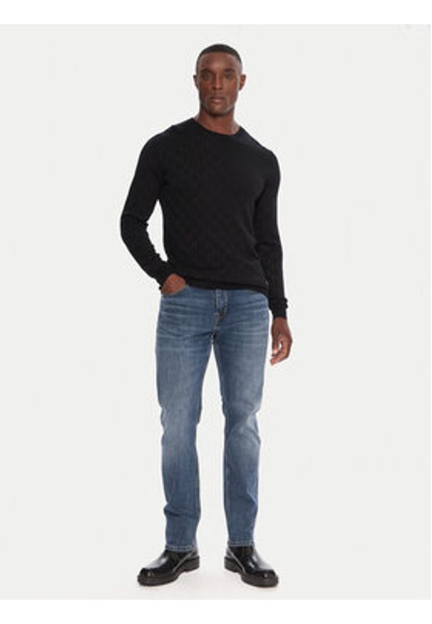 Karl Lagerfeld - KARL LAGERFELD Sweter 655018 554302 Czarny Regular Fit. Typ kołnierza: dekolt w karo. Kolor: czarny. Materiał: wiskoza