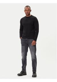 Karl Lagerfeld - KARL LAGERFELD Longsleeve 755055 554225 Czarny Regular Fit. Typ kołnierza: dekolt w karo. Kolor: czarny. Materiał: bawełna. Długość rękawa: długi rękaw