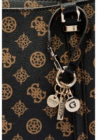 Guess - GUESS Brązowa logowana torebka damska Daryna II. Kolor: brązowy. Materiał: skórzane. Styl: elegancki #4