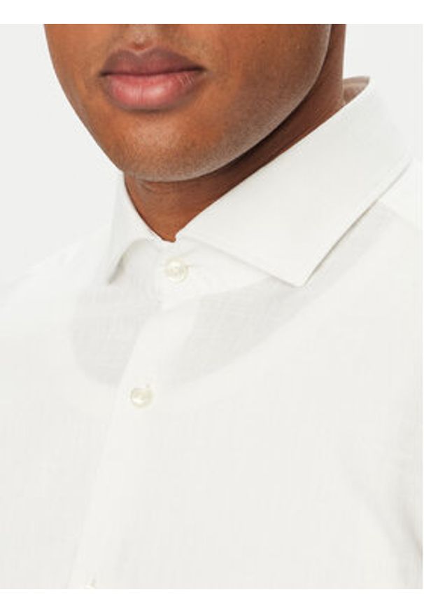 Hugo - HUGO Koszula Kason 50539775 Biały Slim Fit. Kolor: biały. Materiał: bawełna