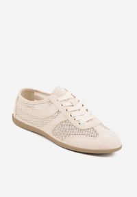 Renee - Beżowe Siateczkowe Sneakersy w Stylu Tenisówek Adranella. Okazja: na co dzień. Kolor: beżowy. Sezon: lato #3
