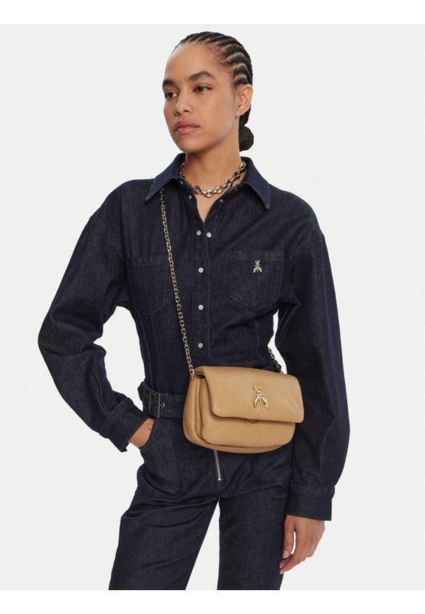 Patrizia Pepe Torebka 8B0219/L113-B775 Beżowy. Kolor: beżowy. Materiał: skórzane