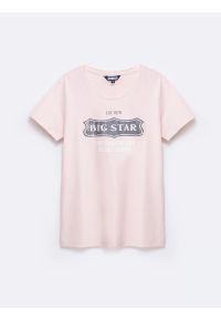 Big-Star - Koszulka damska z nadrukiem na piersi z kolekcji Authentic różowa Rissmelna 600. Kolor: różowy. Materiał: dzianina, jeans. Wzór: nadruk. Styl: klasyczny, retro #7