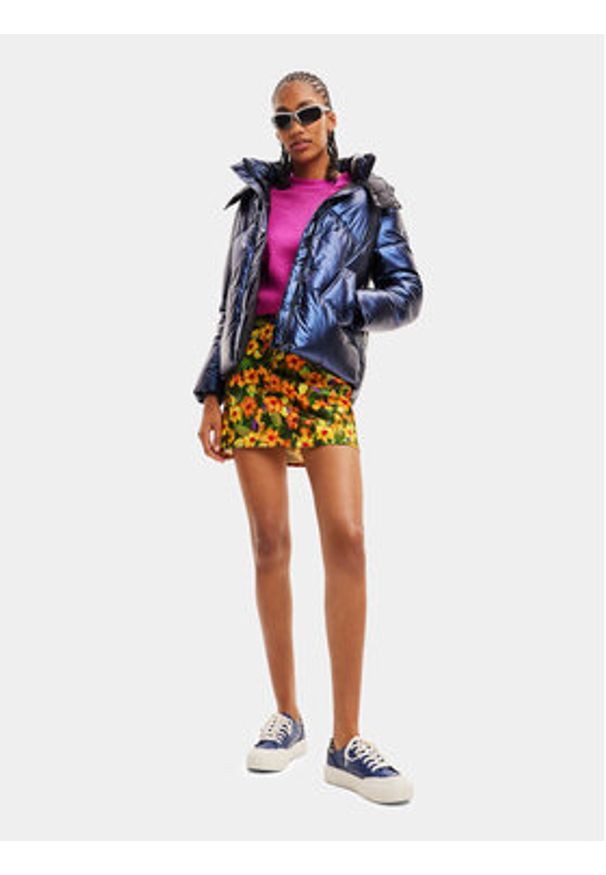 Desigual Kurtka puchowa 23WWEW78 Niebieski Regular Fit. Kolor: niebieski. Materiał: syntetyk