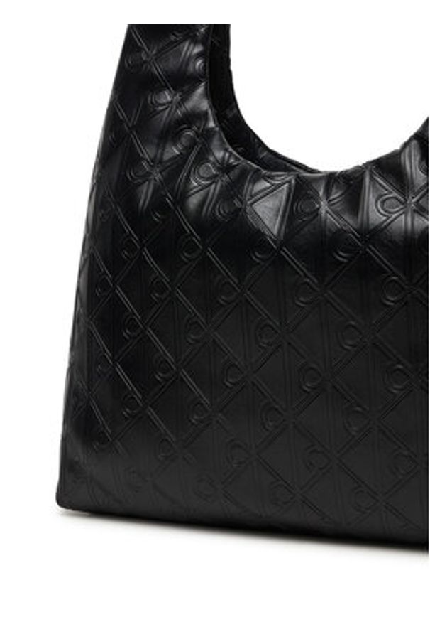 Calvin Klein Torebka Emblem Aop Puffer Lg Shoulder Ba LV04F3199G Czarny. Kolor: czarny. Materiał: skórzane