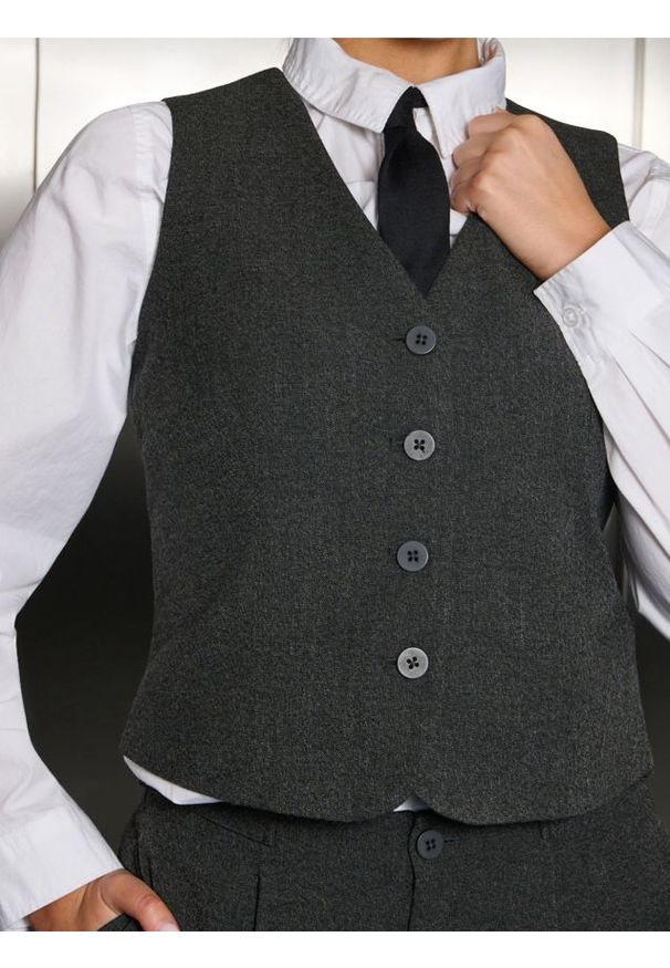 Sinsay - Kamizelka garniturowa - szary. Kolor: szary