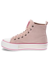Big-Star - Różowe Trampki Big Star Damskie Stylowe Buty. Okazja: na spacer, na uczelnię. Kolor: różowy. Materiał: materiał. Szerokość cholewki: normalna. Sezon: lato. Styl: elegancki #5