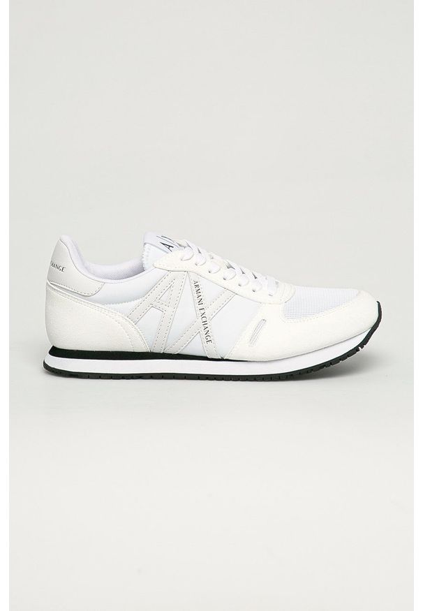 Armani Exchange – Buty XUX017XCC68. Nosek buta: okrągły. Zapięcie: sznurówki. Kolor: biały. Materiał: guma