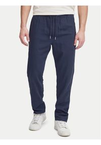 !SOLID - Solid Spodnie materiałowe 21107170 Granatowy Regular Fit. Kolor: niebieski. Materiał: wiskoza, len