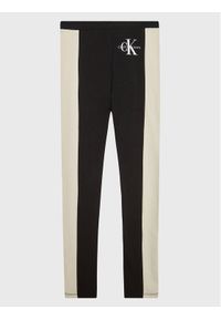 Calvin Klein Jeans Legginsy Colour Block Monogram IG0IG01695 Czarny Slim Fit. Kolor: czarny. Materiał: bawełna