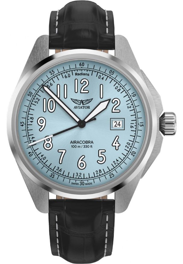 AVIATOR - Zegarek Aviator Zegarek męski Aviator V.1.38.0.328.4 czarny. Kolor: czarny