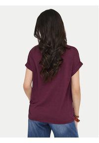 only - ONLY T-Shirt Moster 15106662 Bordowy Regular Fit. Kolor: czerwony. Materiał: wiskoza #4