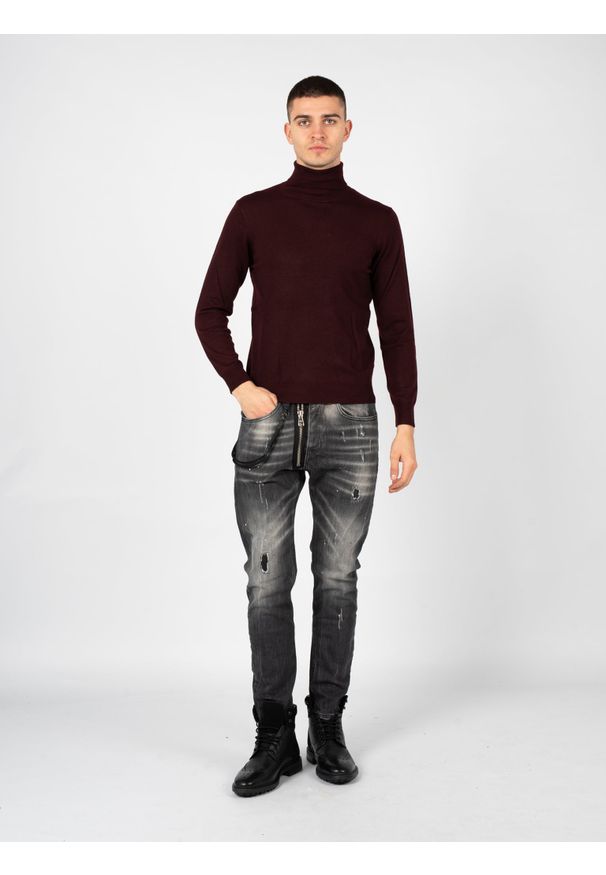 Xagon Man Sweter "Turtleneck" | A22081&ELV18 | Mężczyzna | Bordowy. Okazja: na co dzień. Typ kołnierza: golf. Kolor: czerwony. Materiał: nylon, poliester, wełna, akryl. Styl: casual