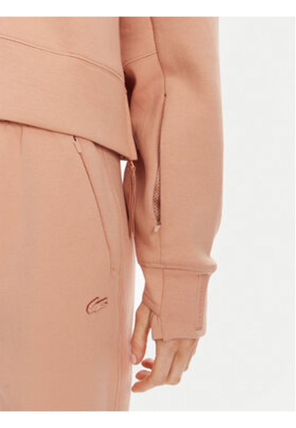 Lacoste Bluza SF0281 Pomarańczowy Loose Fit. Kolor: pomarańczowy. Materiał: bawełna