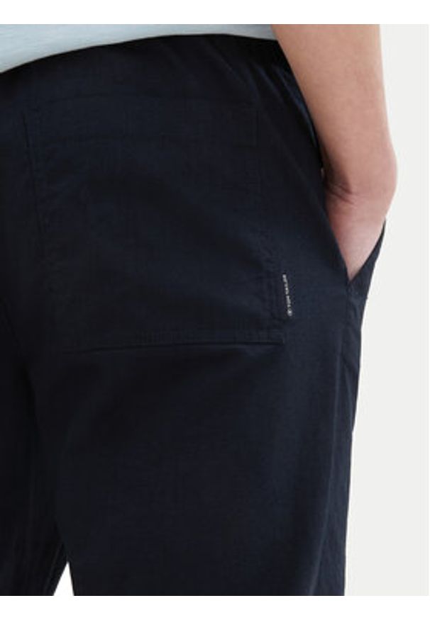 Tom Tailor Spodnie materiałowe 1041171 Granatowy Regular Fit. Kolor: niebieski. Materiał: bawełna, len