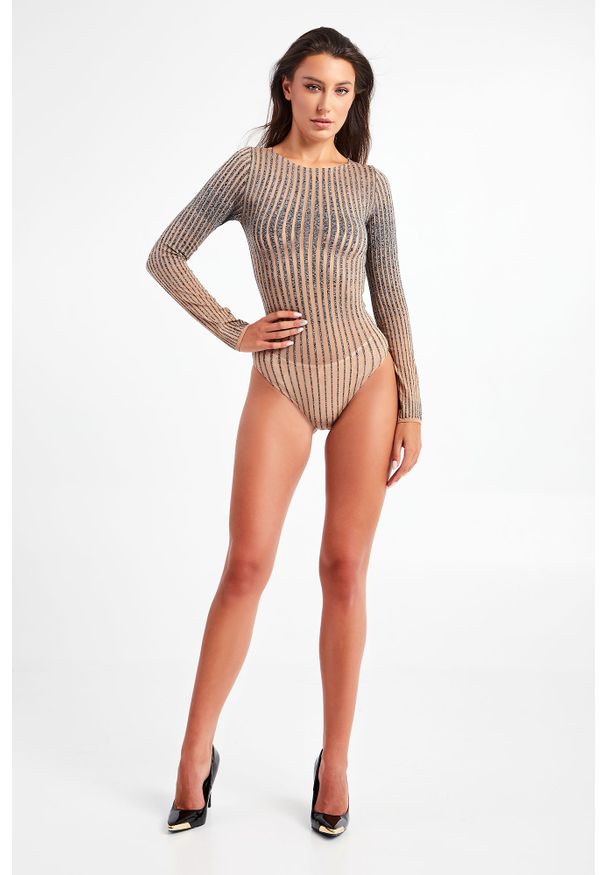Wolford - BODY WOLFORD. Długość rękawa: długi rękaw. Długość: długie. Wzór: melanż, paski