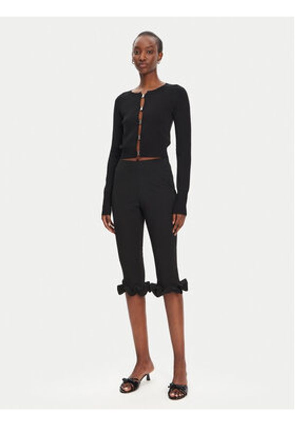 ROTATE Spodnie capri 113809100 Czarny Slim Fit. Kolor: czarny. Materiał: syntetyk, wiskoza