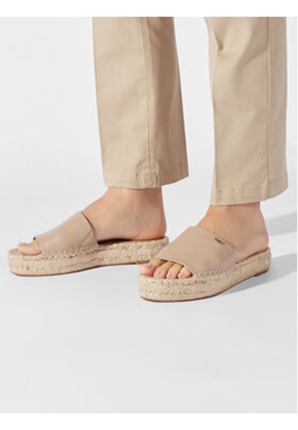 DKNY Espadryle K1304618 Beżowy. Kolor: beżowy. Materiał: skóra