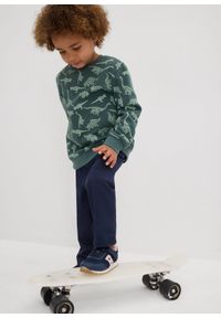 bonprix - Spodnie chinosy slim fit z regulowaną talią, straight. Kolor: niebieski #2