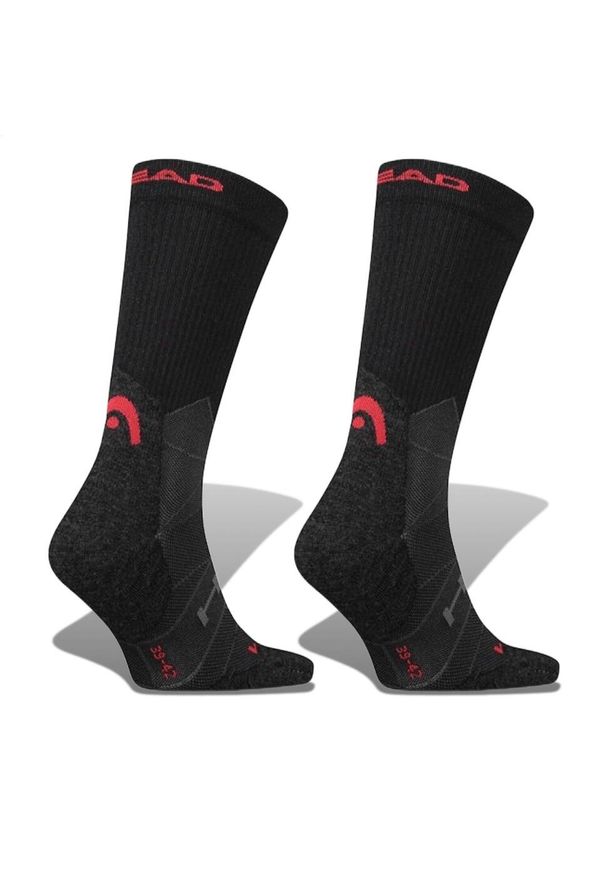 Head - Oddychające skarpetki unisex do wędrówek - 2 pak 39-42. Kolor: czarny, brązowy, wielokolorowy. Materiał: poliester, bawełna. Sport: turystyka piesza