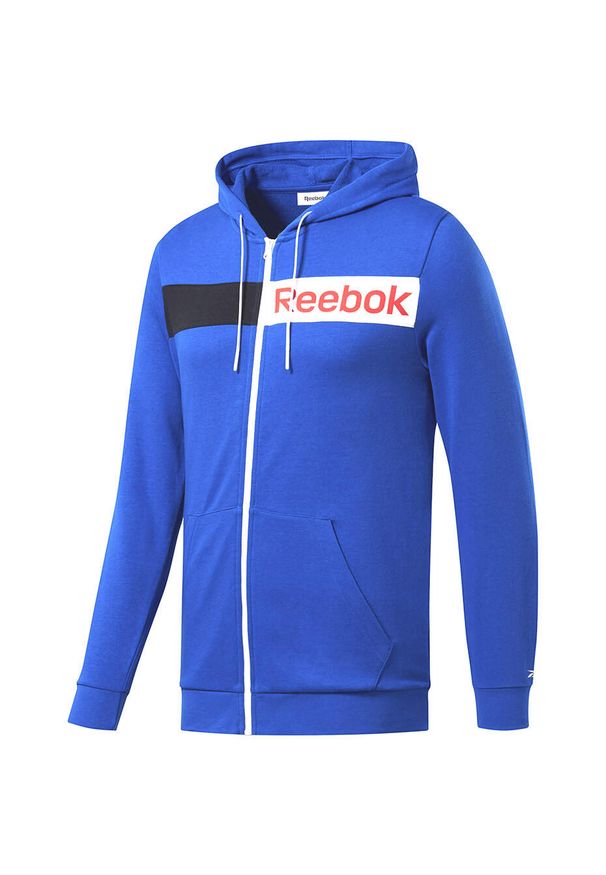 Bluza męska Reebok Logo FZ H niebieska. Kolor: niebieski