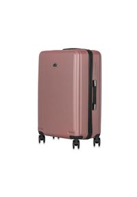 Ochnik - Komplet walizek na kółkach 19"/24"/28". Kolor: różowy. Materiał: guma, poliester, materiał, kauczuk #10