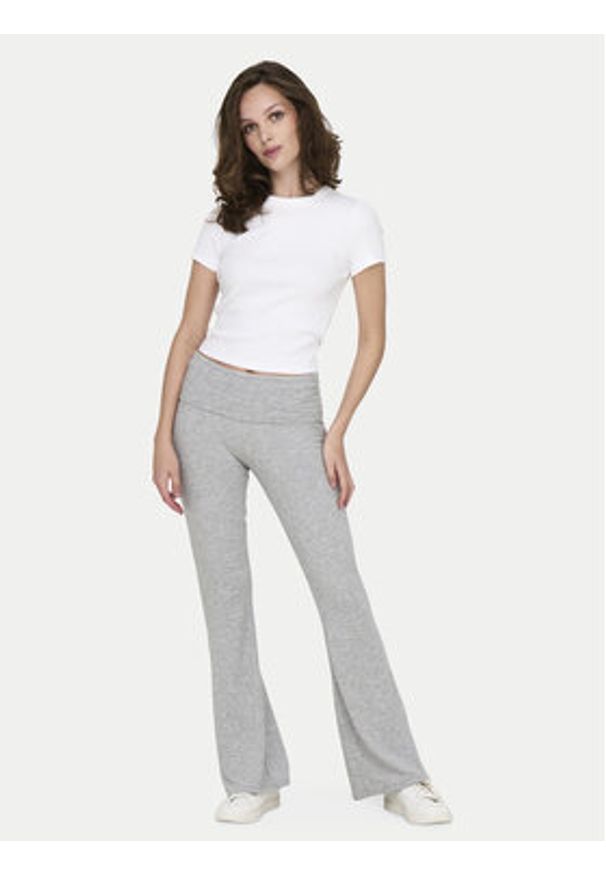 only - ONLY Legginsy Glamour 15339771 Szary Slim Fit. Kolor: szary. Materiał: syntetyk. Styl: glamour