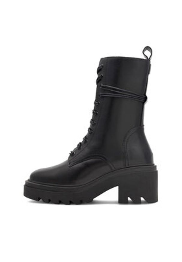 Gino Rossi - GINO ROSSI Trapery RST-CIRCLE-01B Czarny. Kolor: czarny. Materiał: skóra