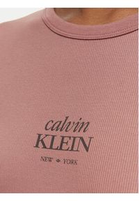 Calvin Klein Jeans Sukienka letnia LV044F241G Brązowy jasny Slim Fit. Kolor: brązowy. Materiał: bawełna. Sezon: lato #3