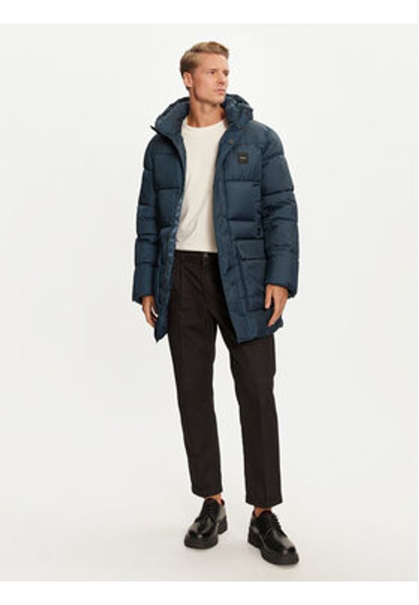 Calvin Klein Płaszcz zimowy K10K113465 Niebieski Regular Fit. Kolor: niebieski. Materiał: syntetyk. Sezon: zima