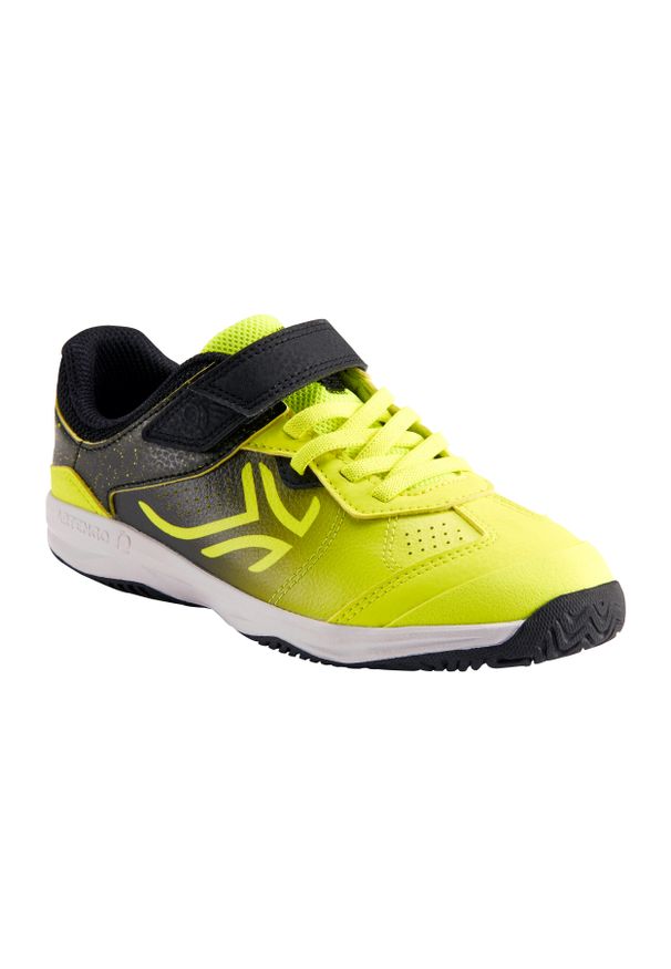 ARTENGO - Buty do tenisa dla dzieci Artengo TS160. Okazja: na co dzień. Zapięcie: rzepy. Kolor: żółty. Materiał: kauczuk. Szerokość cholewki: normalna. Sport: tenis