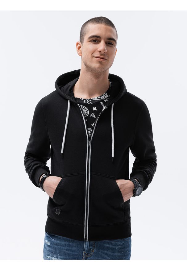 Ombre Clothing - Zestaw bluz męskich rozpinanych z kapturem BASIC - mix 2-pak Z33 V1 - XXL. Typ kołnierza: kaptur. Kolor: czerwony. Materiał: poliester, bawełna