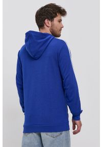 Adidas - adidas Bluza męska z kapturem gładka. Typ kołnierza: kaptur. Kolor: niebieski. Wzór: gładki #6